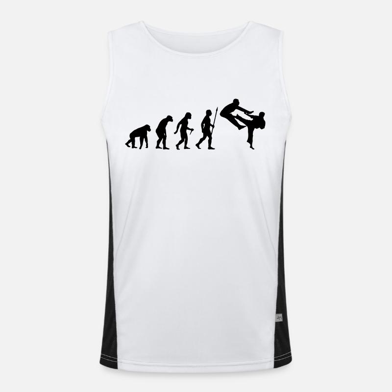 FUNNY KARATE EVOLUTION - Men's Functional Contrast Tank Top  - white/black