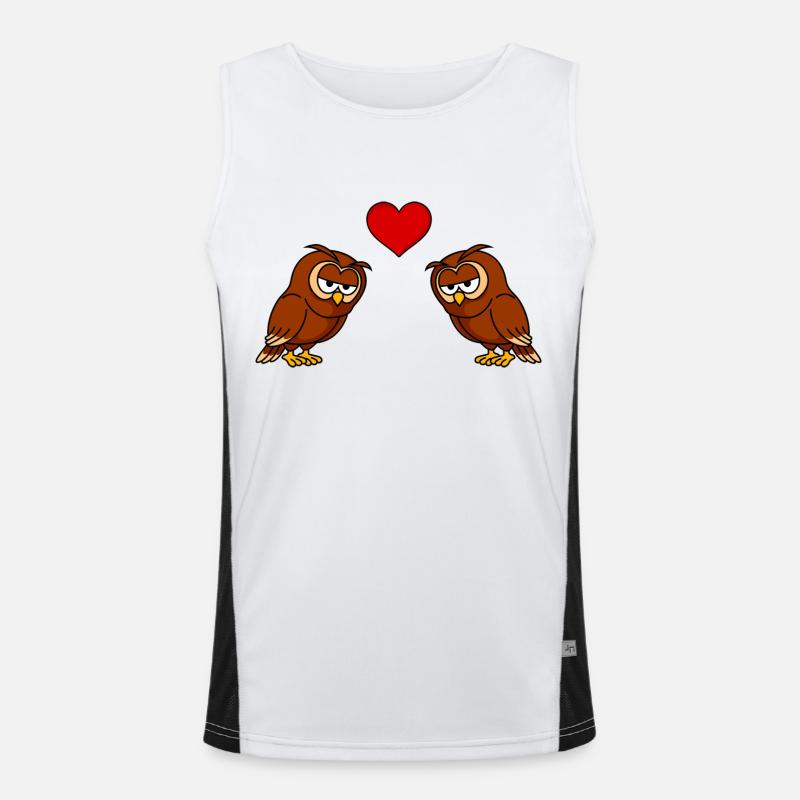 Eule Comic Paar Liebe Funktionelles Kontrast-Tank Top für Männer 