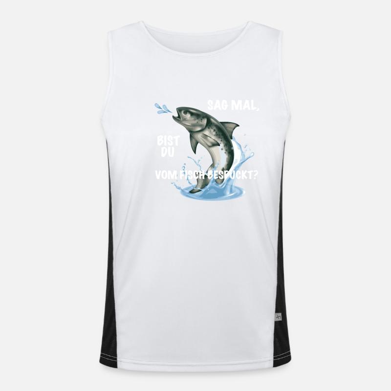 Fisch Spruch lustig Funktionelles Kontrast-Tank Top für Männer 