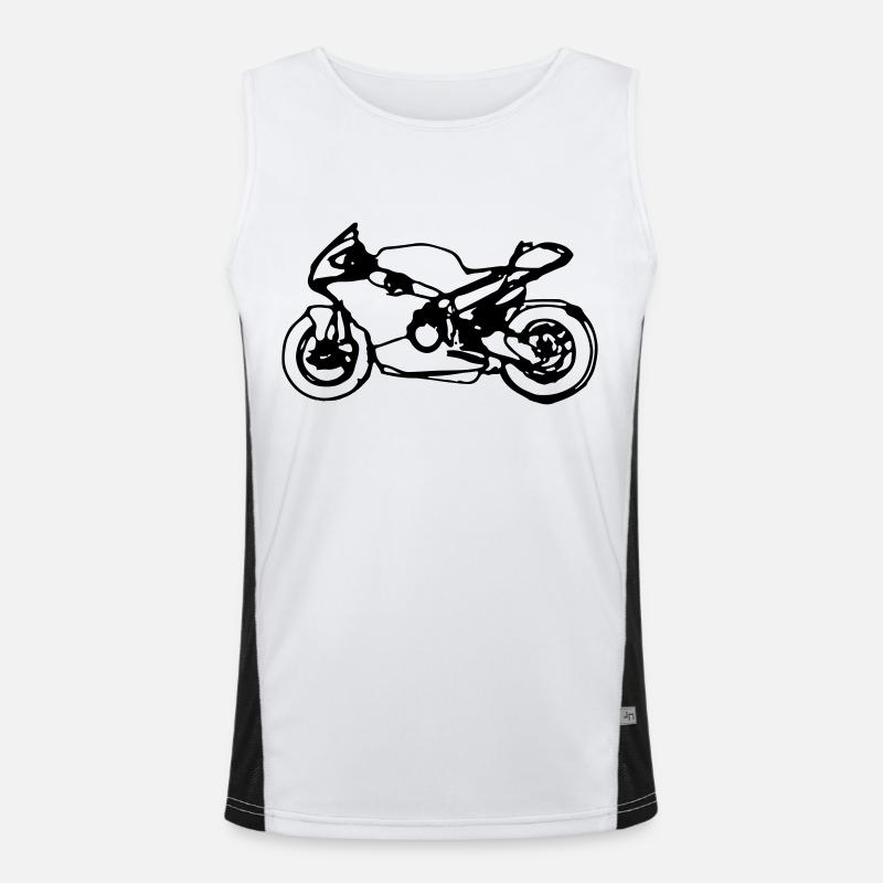 Motorradfahrer Vektor mit Motorrad Geschenkidee Funktionelles Kontrast-Tank Top für Männer 