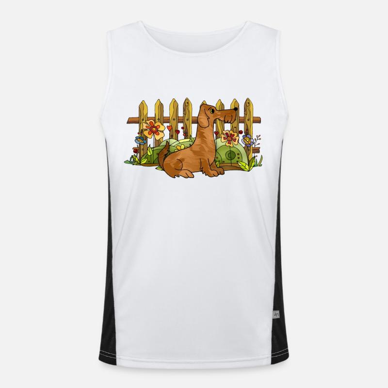 Hund Funktionelles Kontrast-Tank Top für Männer 