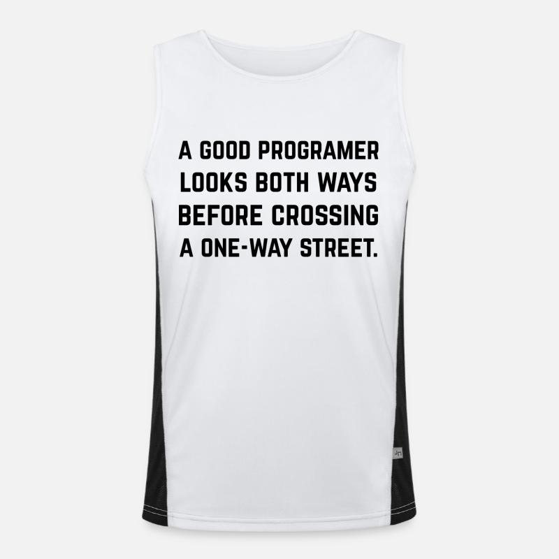 A good programmer looks from 2 sides Men's Functional Contrast Tank Top 