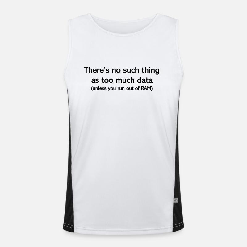 Never too much data - Men's Functional Contrast Tank Top  - white/black