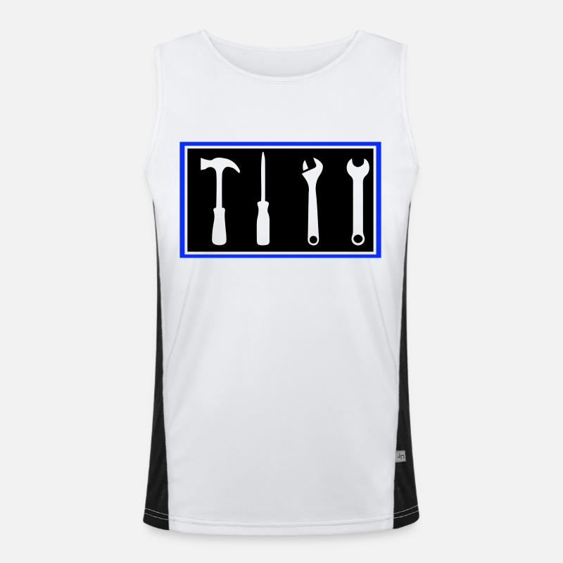 tool - Men's Functional Contrast Tank Top  - white/black