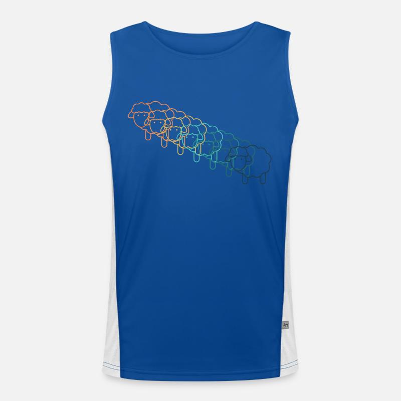 Cute retro sheep Men's Functional Contrast Tank Top 