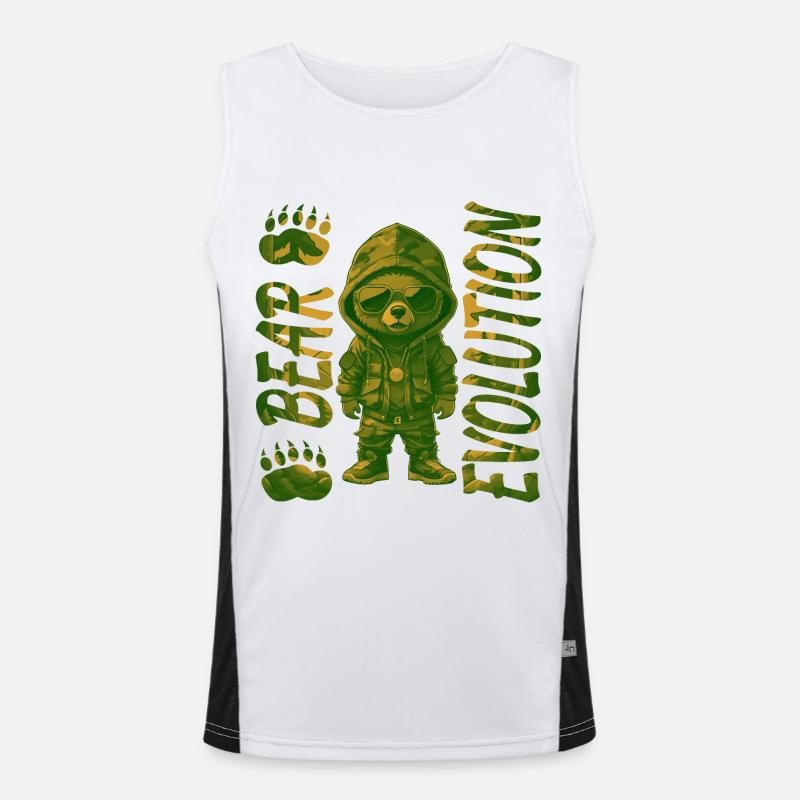 Evolution 2 - Men's Functional Contrast Tank Top  - white/black