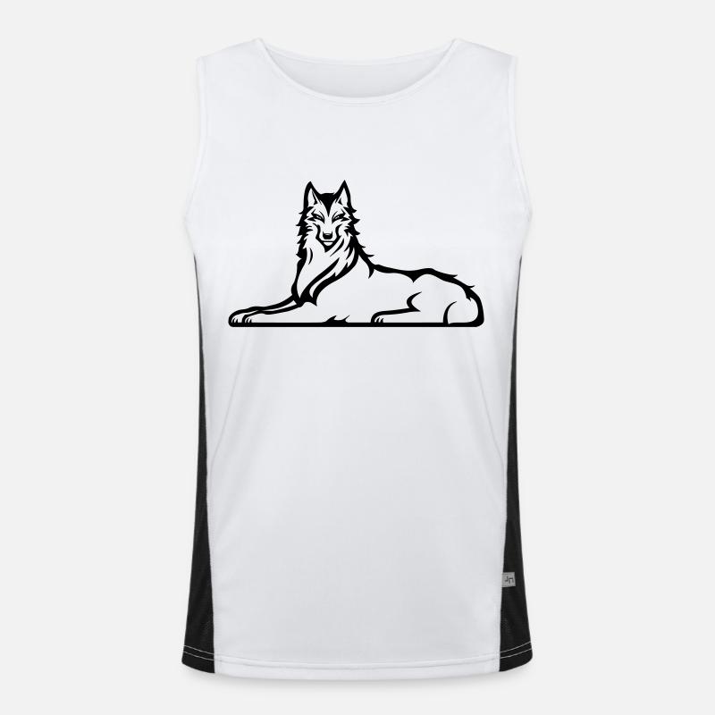 Chechen Wolf Men's Functional Contrast Tank Top 