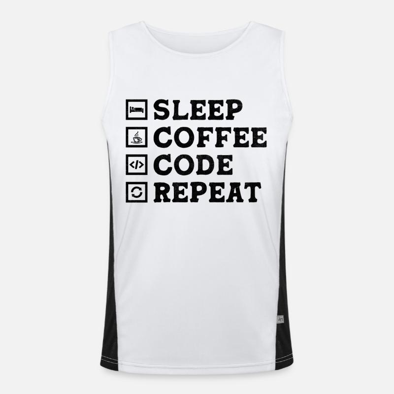 Kaffee-Codierung Programmierer Programmierer Entwickler Nerd Coff Funktionelles Kontrast-Tank Top für Männer 