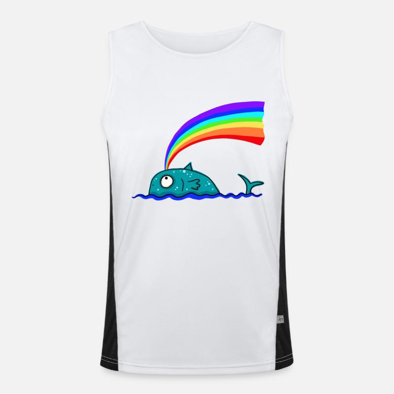 Rainbow Whale Men's Functional Contrast Tank Top 
