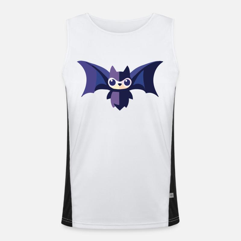 Fledermaus mit Gesicht Funktionelles Kontrast-Tank Top für Männer 
