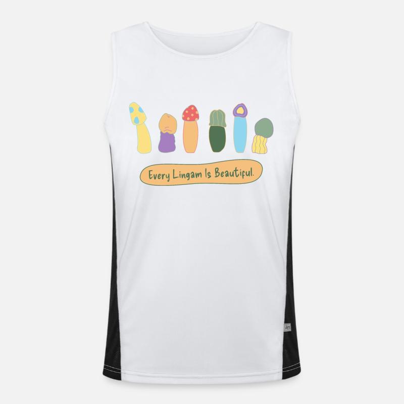 Every Lingam Is Beautiful. Body Positivity. Men's Functional Contrast Tank Top 