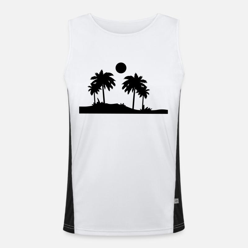 palmen Funktionelles Kontrast-Tank Top für Männer 