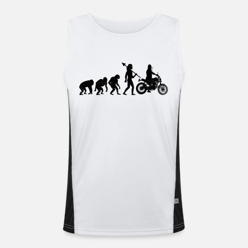 Evolution Motorrad Biker Mutter Motorrad Motorrad Motorrad Funktionelles Kontrast-Tank Top für Männer 