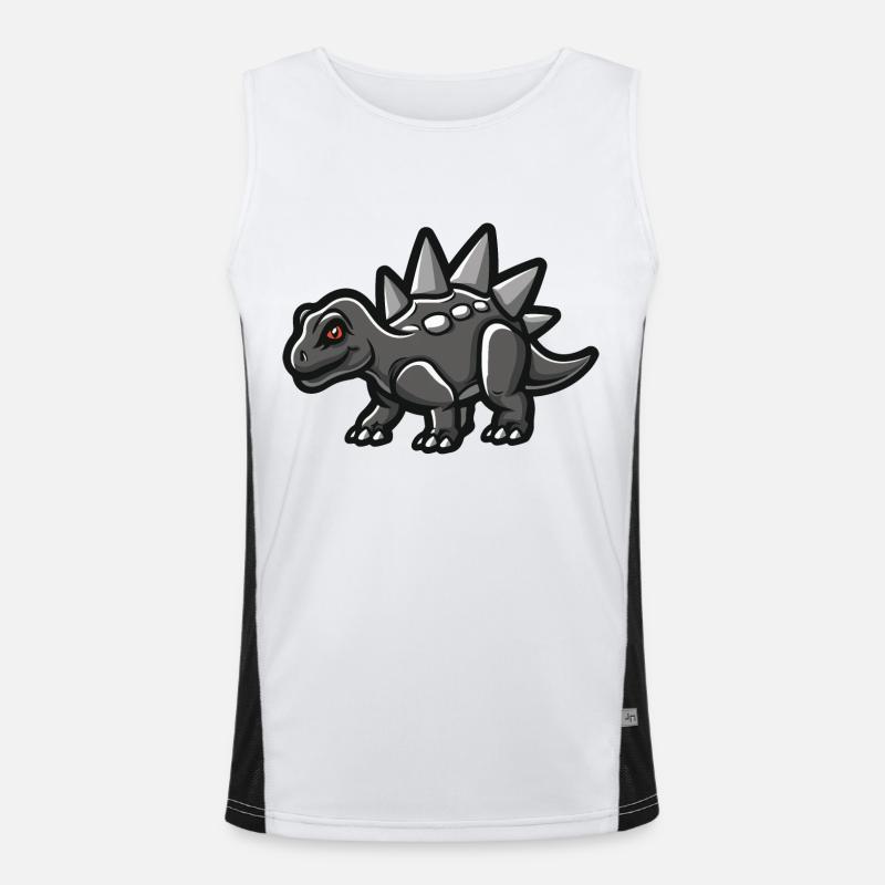 Dinosaur Comic - Men's Functional Contrast Tank Top - white/black