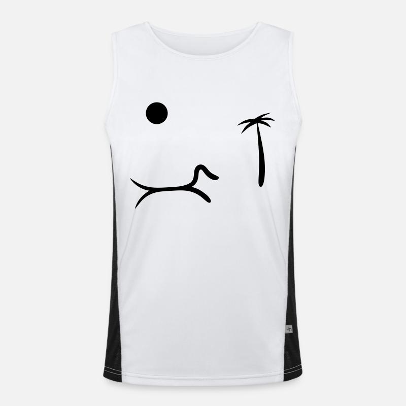 Dachshund summer holiday Men's Functional Contrast Tank Top 