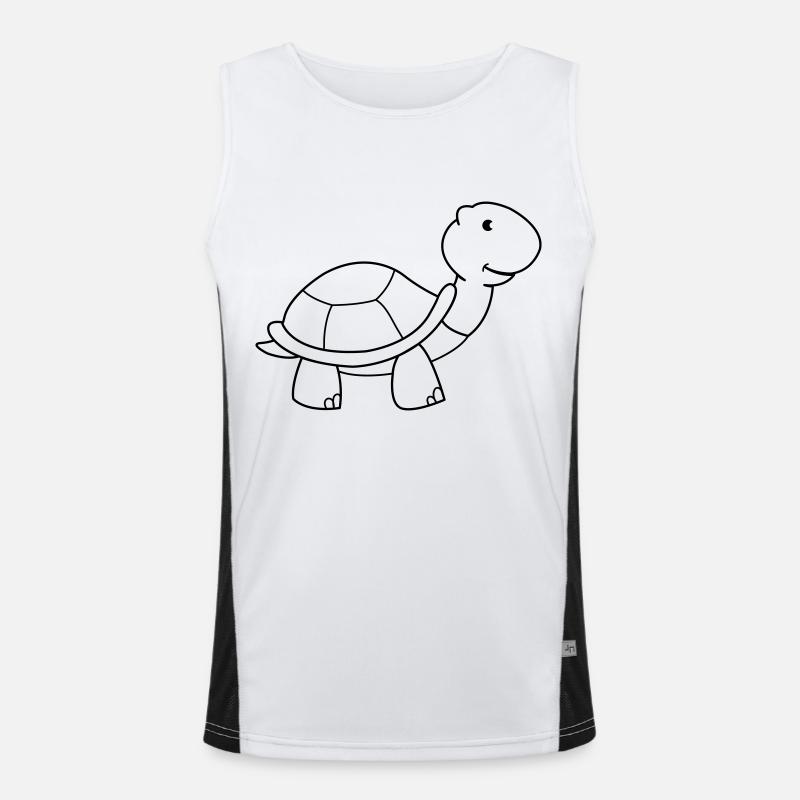 turtle - Men's Functional Contrast Tank Top  - white/black
