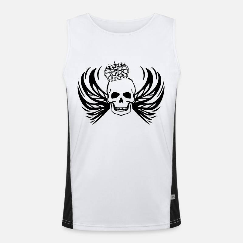 skull king - Men's Functional Contrast Tank Top  - white/black