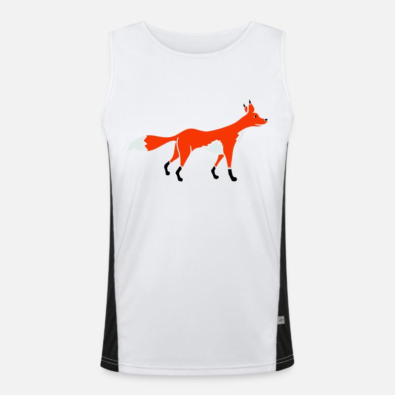 Fuchs Rotfuchs Wildes Tier Schlauer Wald Bewohner Funktionelles Kontrast-Tank Top für Männer 