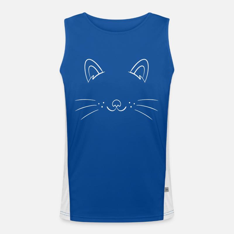 Design minimaliste de visage de chat Débardeur respirant contrasté Homme 