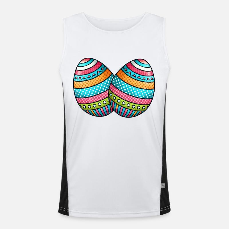 Egg Easter Egg 2 - Men's Functional Contrast Tank Top  - white/black