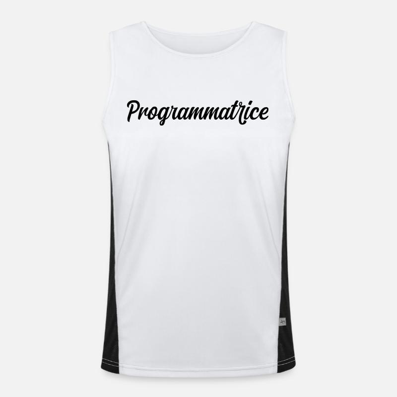 Programmatrice Informatique Code Développeuse Web - Débardeur respirant contrasté Homme  - blanc/noir
