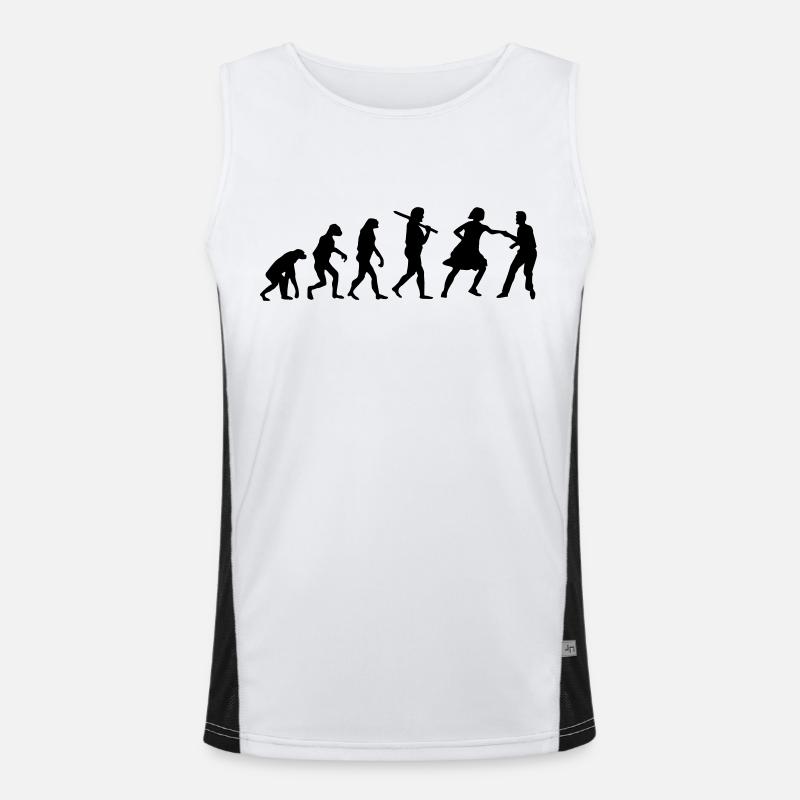 Lindy Hop Evolution Funktionelles Kontrast-Tank Top für Männer 