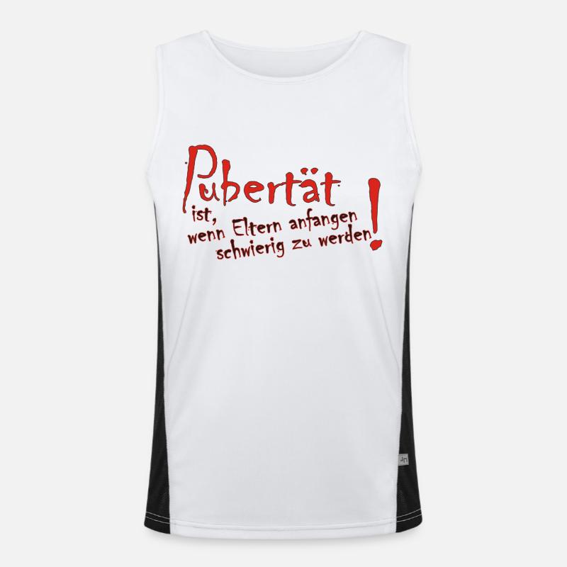 Puberty is when parents begin difficult to Men's Functional Contrast Tank Top 