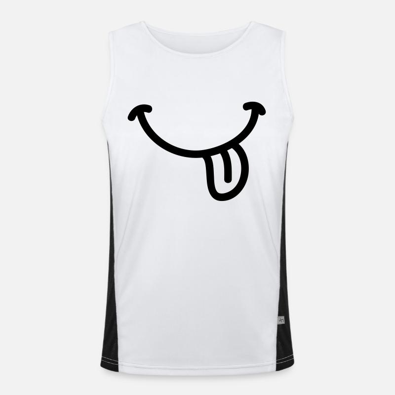 Smiley grin tongue - Line Men's Functional Contrast Tank Top 