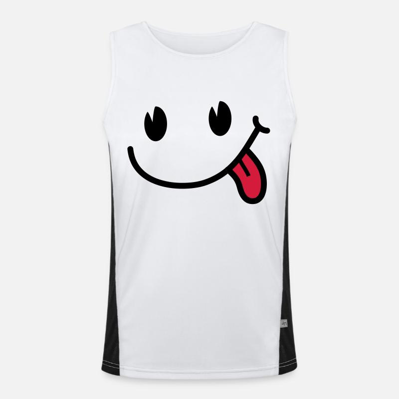 Smiley Funktionelles Kontrast-Tank Top für Männer 