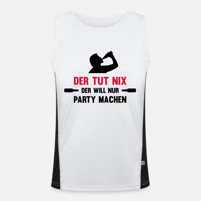 Der tut nix party machen Funktionelles Kontrast-Tank Top für Männer 