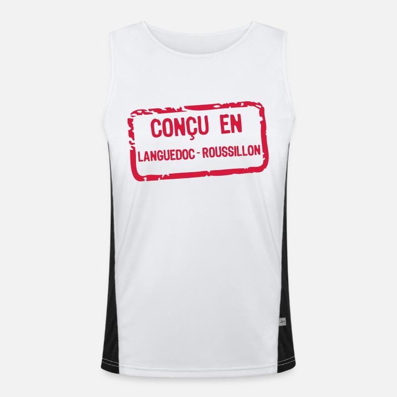 designed label Languedoc Roussillon Men's Functional Contrast Tank Top 