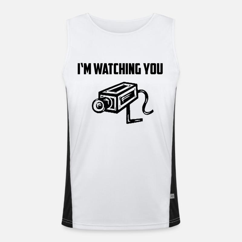 I am watching you Funktionelles Kontrast-Tank Top für Männer 