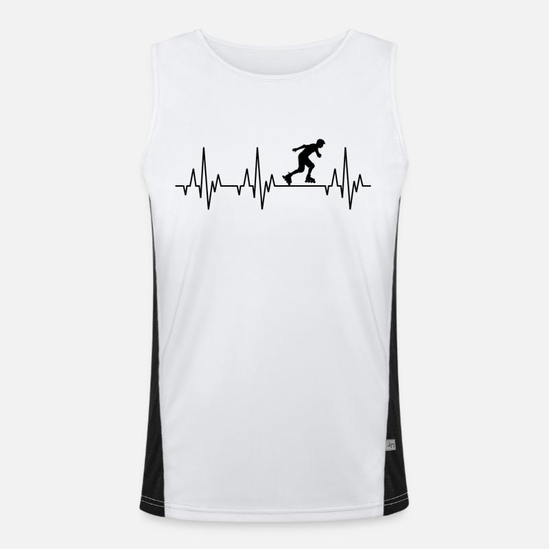 Heartbeat ECG Inline Skater Rollerblades Men's Functional Contrast Tank Top 