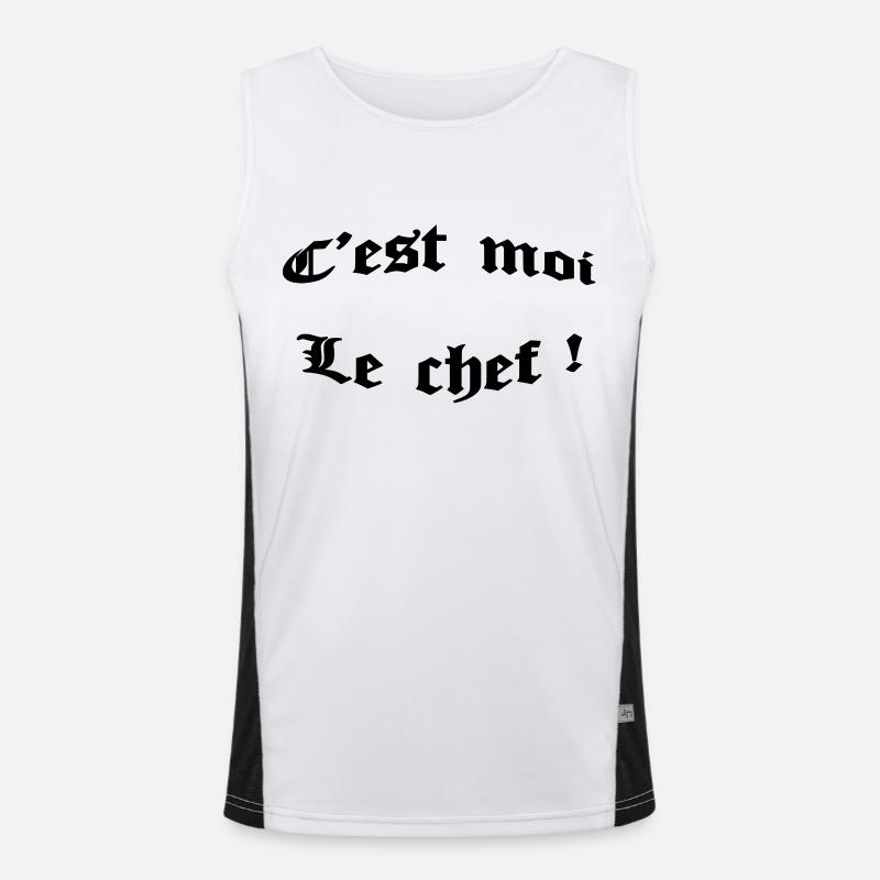 c'est moi le chef ! - Men's Functional Contrast Tank Top  - white/black