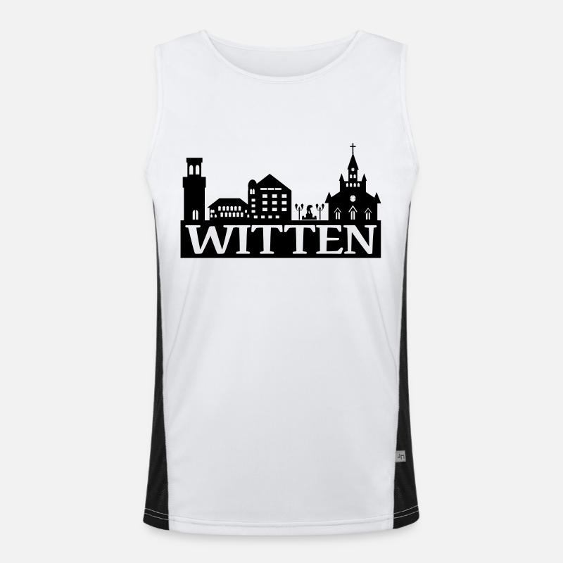 Skyline Witten - Wittener Skyline Funktionelles Kontrast-Tank Top für Männer 