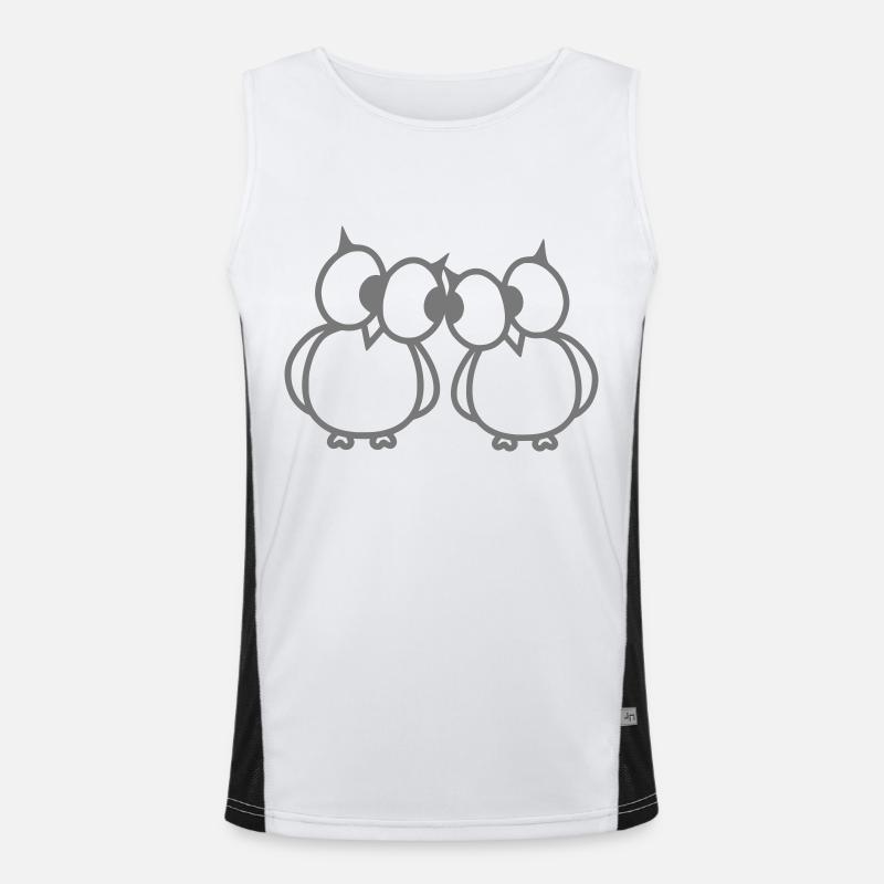 verliebte eulen Funktionelles Kontrast-Tank Top für Männer 