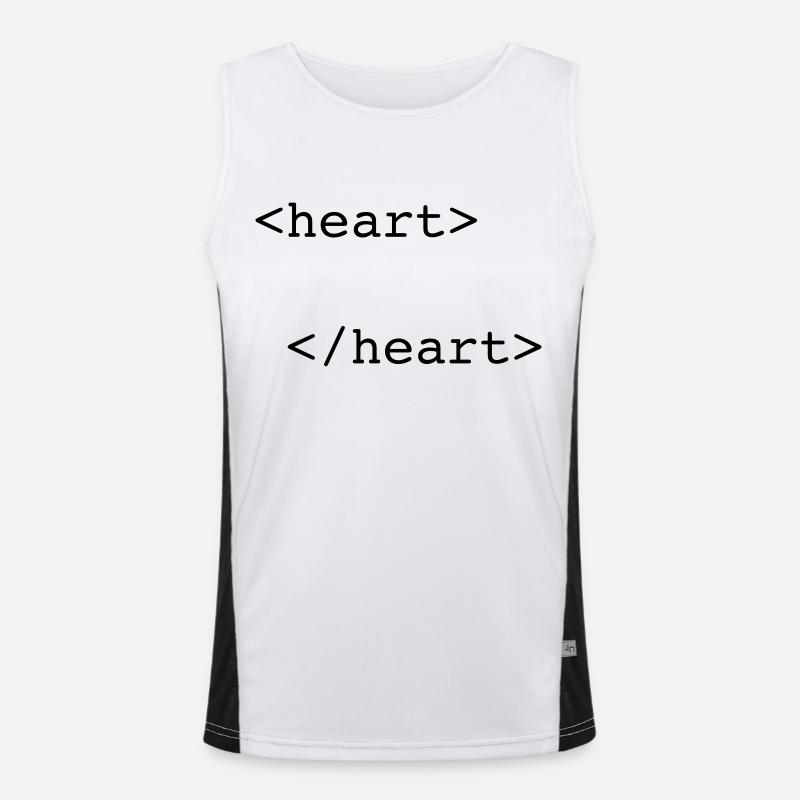 html heart - Men's Functional Contrast Tank Top  - white/black