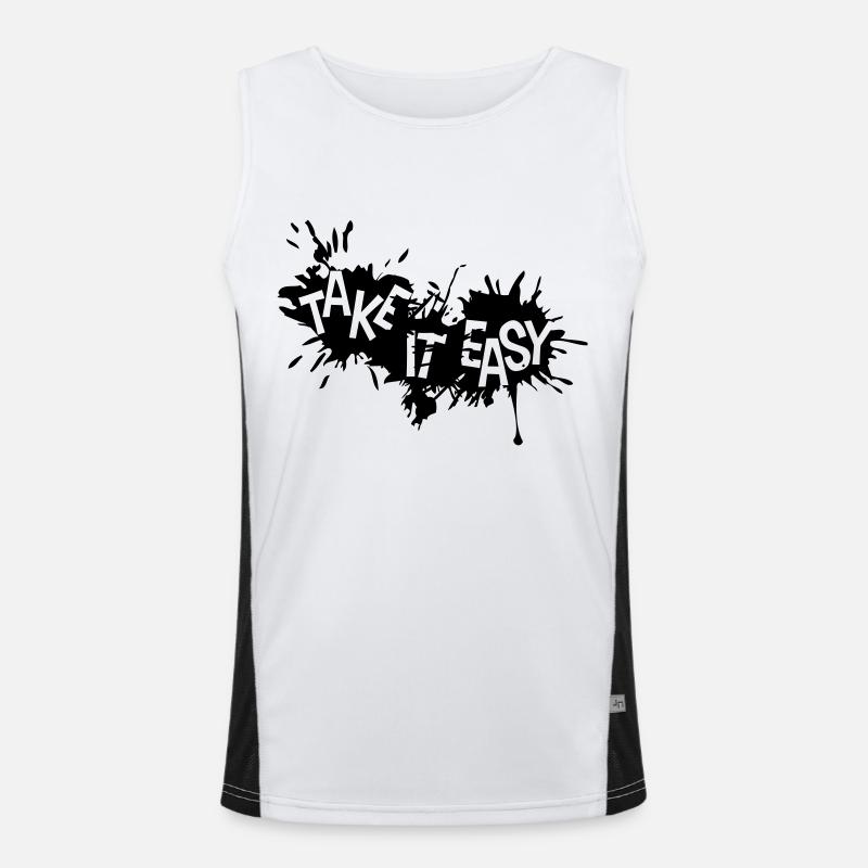 farbe tropfen graffiti klecks spritzer take it log Funktionelles Kontrast-Tank Top für Männer 