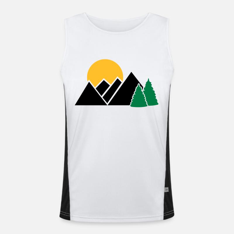Mountains - Men's Functional Contrast Tank Top - white/black