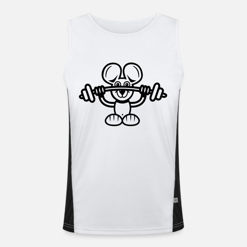 mouse sport weight lifting Men's Functional Contrast Tank Top 