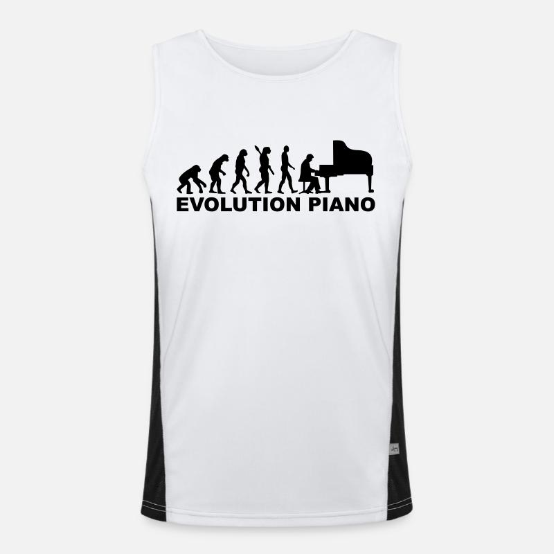 Evolution Piano - Men's Functional Contrast Tank Top  - white/black