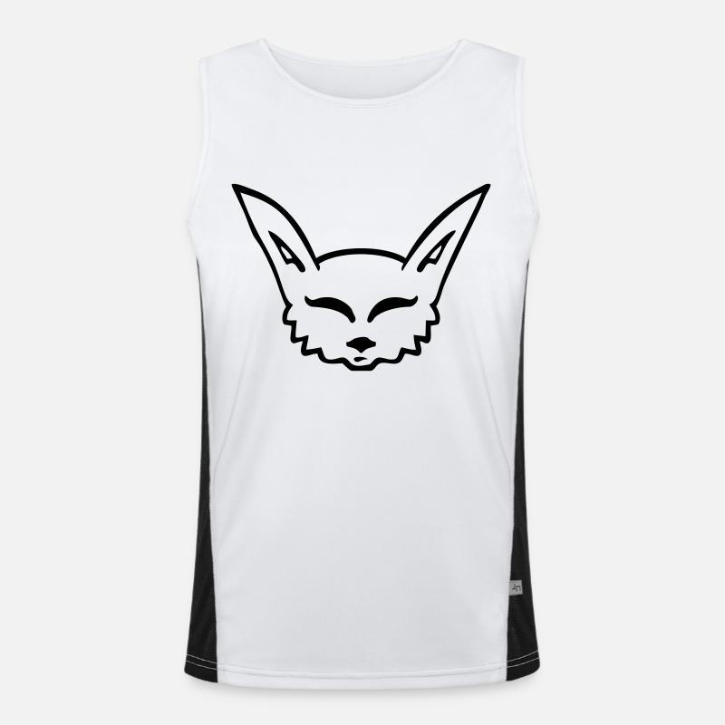 fennec fox - Men's Functional Contrast Tank Top  - white/black