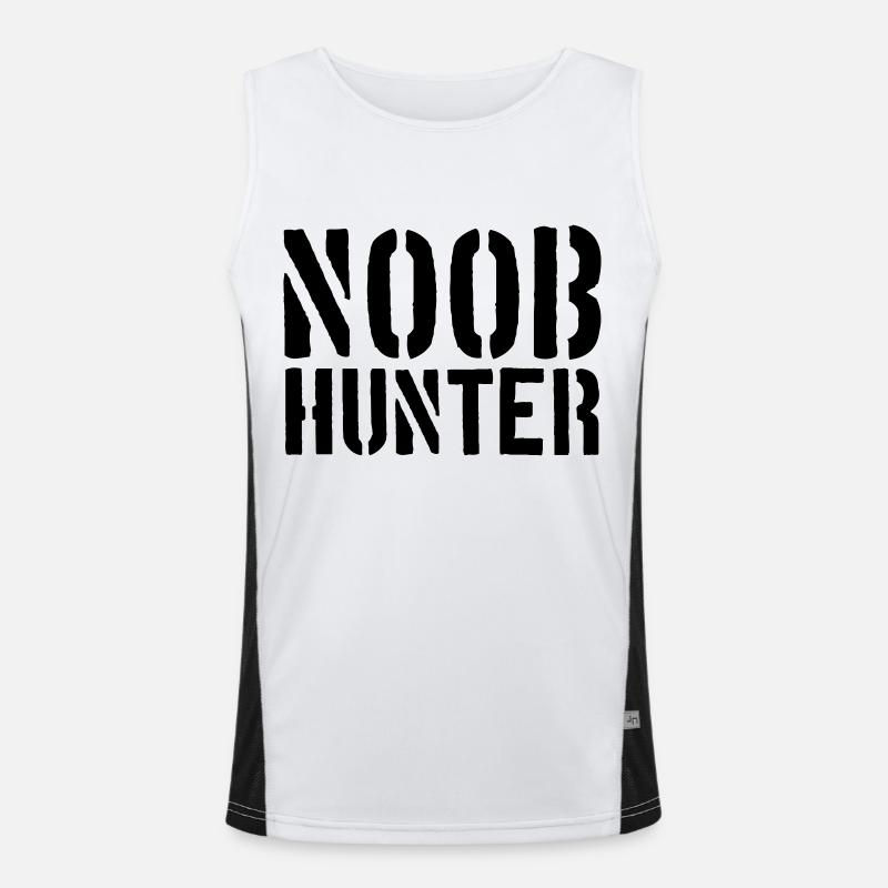 Shooter Noob Hunter Logo Funktionelles Kontrast-Tank Top für Männer 
