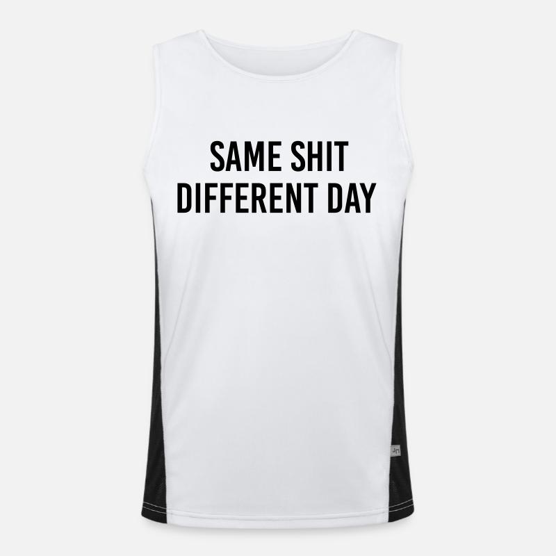 Same Shit different day - Men's Functional Contrast Tank Top  - white/black