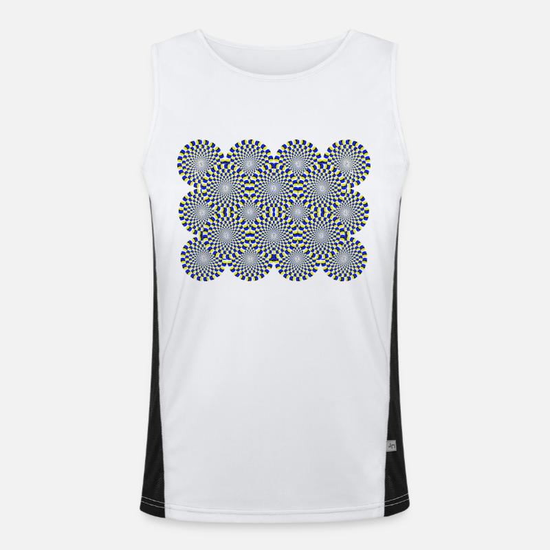 Optische Täuschung Optical illusion Psychedelisch Funktionelles Kontrast-Tank Top für Männer 