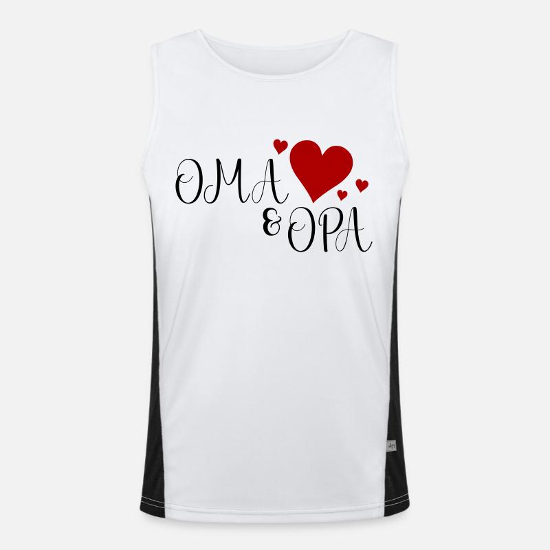 Oma und Opa Herz Funktionelles Kontrast-Tank Top für Männer 