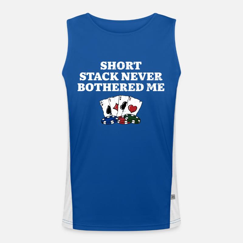 Short Stack Never Bothered Me Poker Card Games Funktionelles Kontrast-Tank Top für Männer 