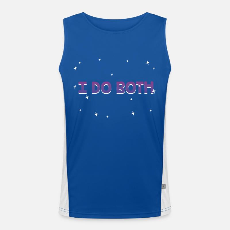 I Do Both Bisexual LGBTQ Bi Pride Pansexual Funny Men's Functional Contrast Tank Top 