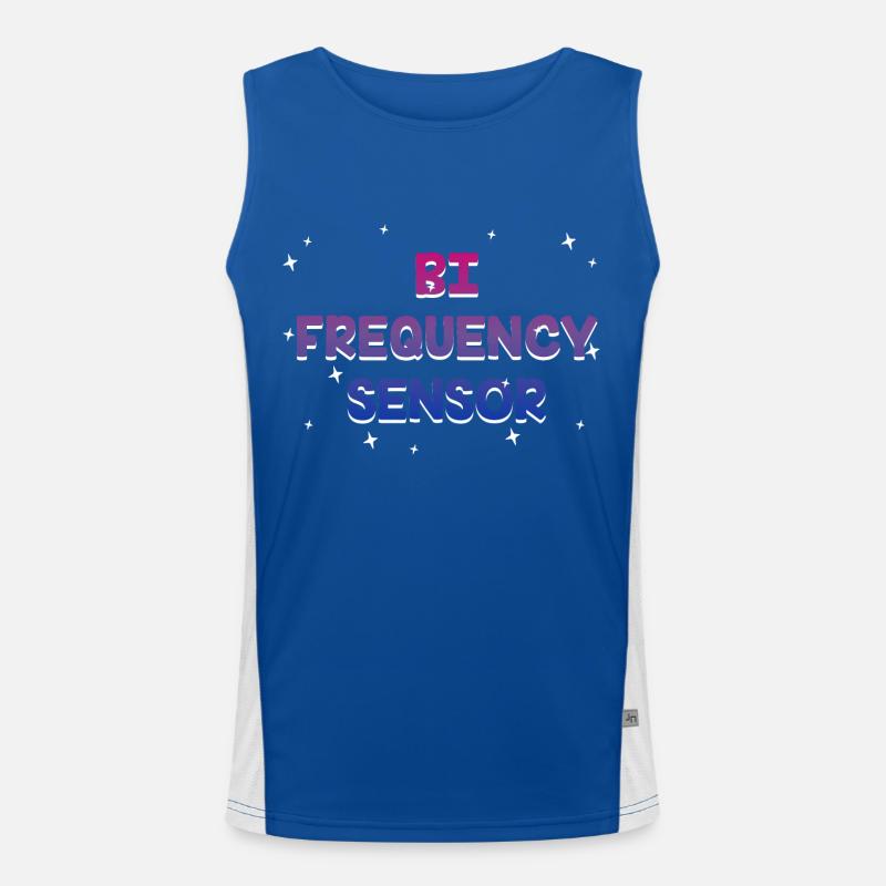 Bi Frequency Sensor Bisexual Pun Bi Pride Joke Men's Functional Contrast Tank Top 