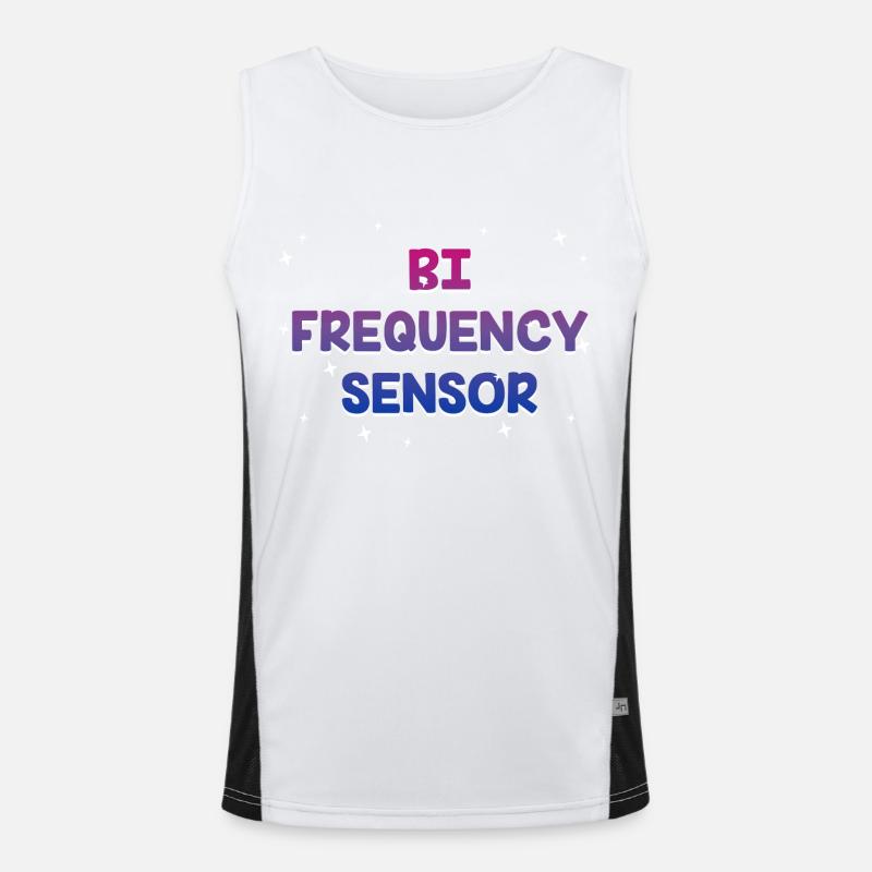 Bi Frequency Sensor Bisexual Pun Bi Pride Joke Funktionelles Kontrast-Tank Top für Männer 